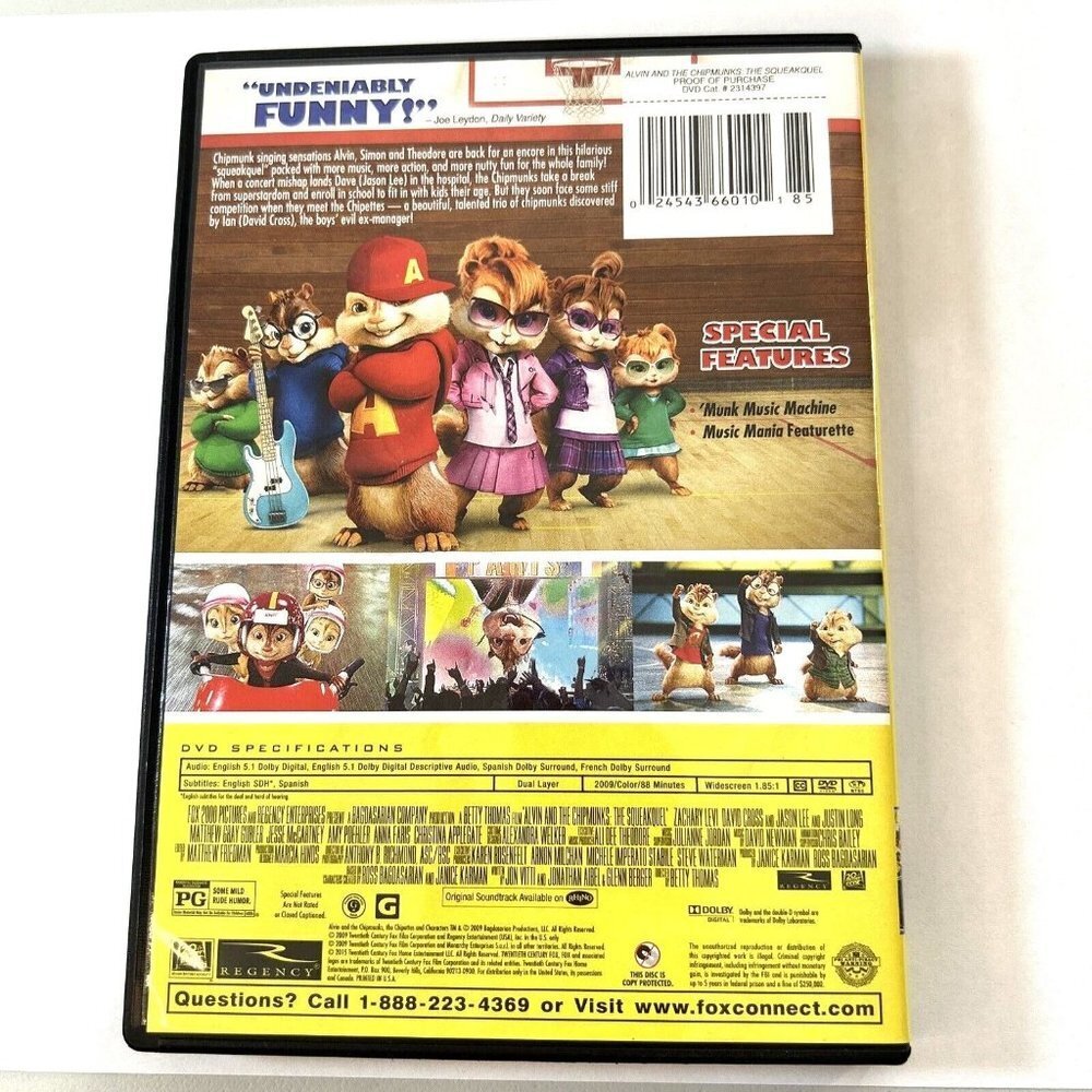 Alvin and the Chipmunks The Squeakquel DVD 2010 - Picture 2 of 4